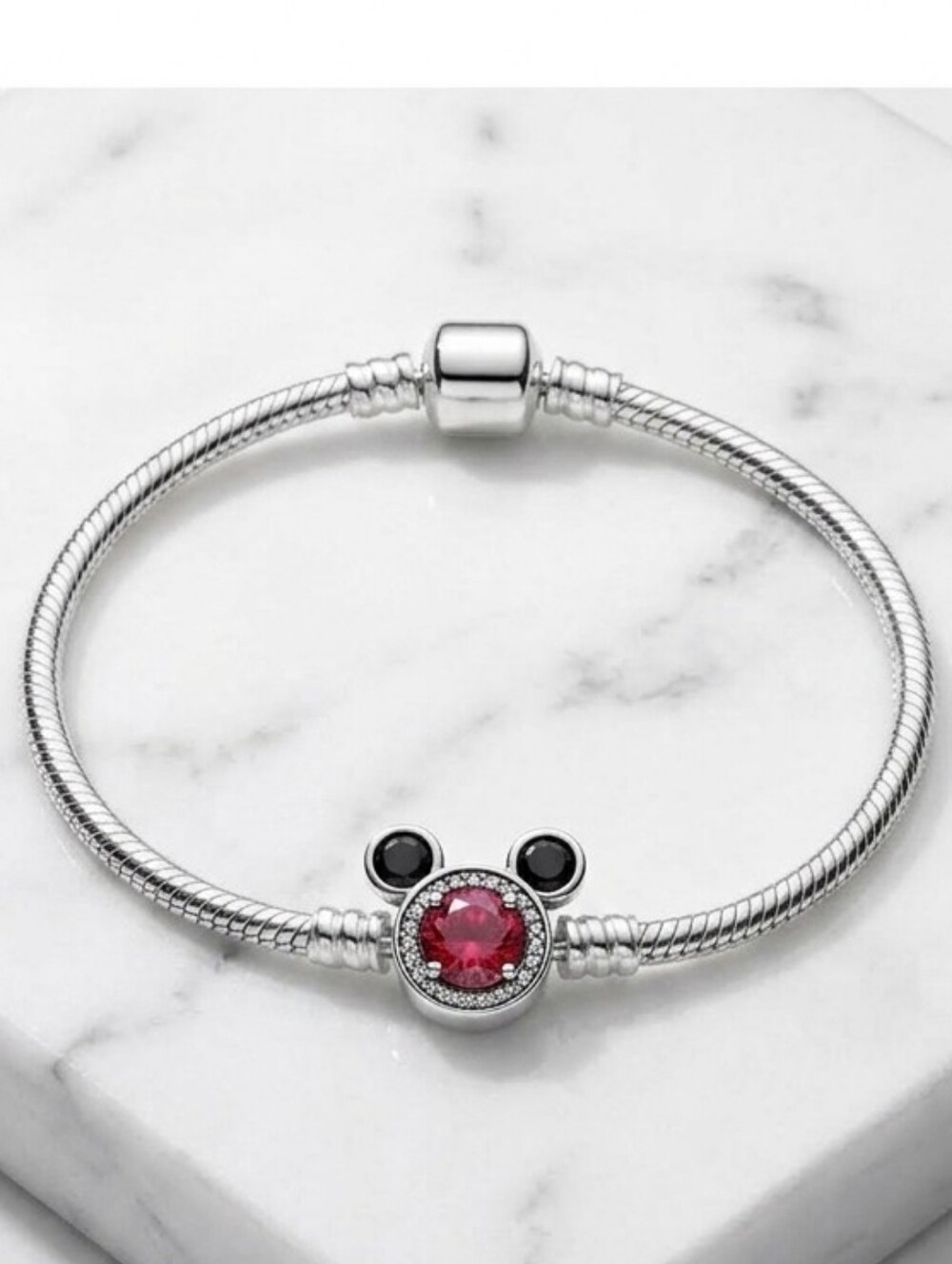 Mickey Mouse Sterling Silver Bracelet 19cm